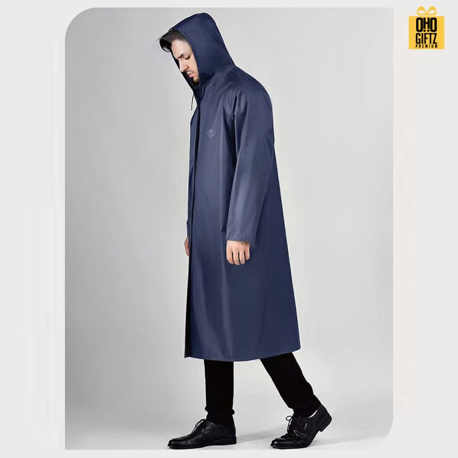 เสื้อกันฝนสีกรมท่า สกรีนโลโก้ ทำเป็นของพรีเมี่ยมได้