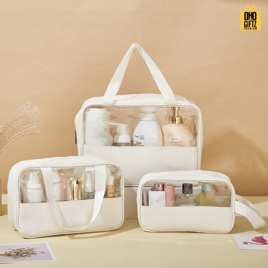 กระเป๋าใส่เครื่องสำอาง สกรีนโลโก้  ทำเป็นของพรีเมี่ยมได้