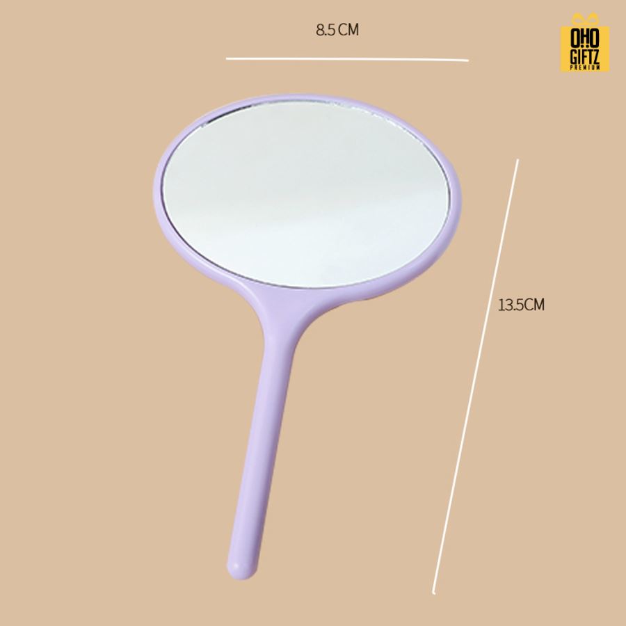 กระจกถือวงรี สกรีนชื่อ สกรีนโลโก้  ทำเป็นของพรีเมี่ยมได้