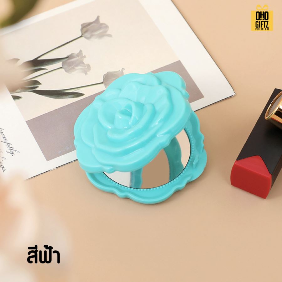 กระจกทรงกุหลาบ สกรีนชื่อ สกรีนโลโก้  ทำเป็นของพรีเมี่ยมได้