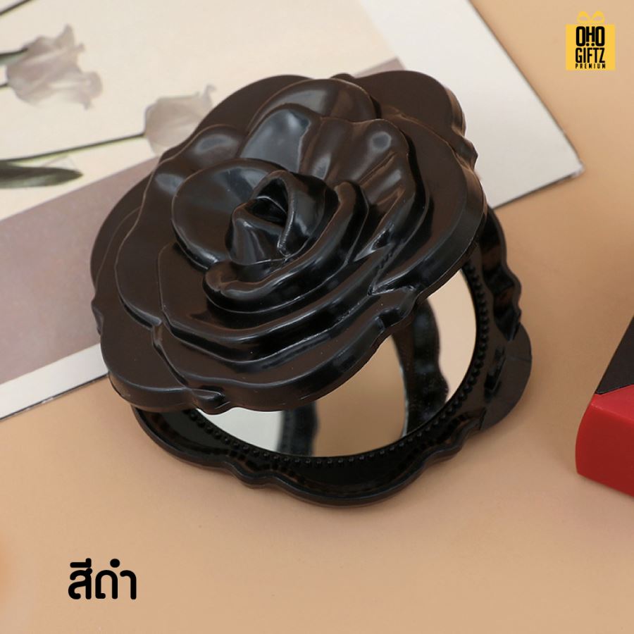 กระจกทรงกุหลาบ สกรีนชื่อ สกรีนโลโก้  ทำเป็นของพรีเมี่ยมได้