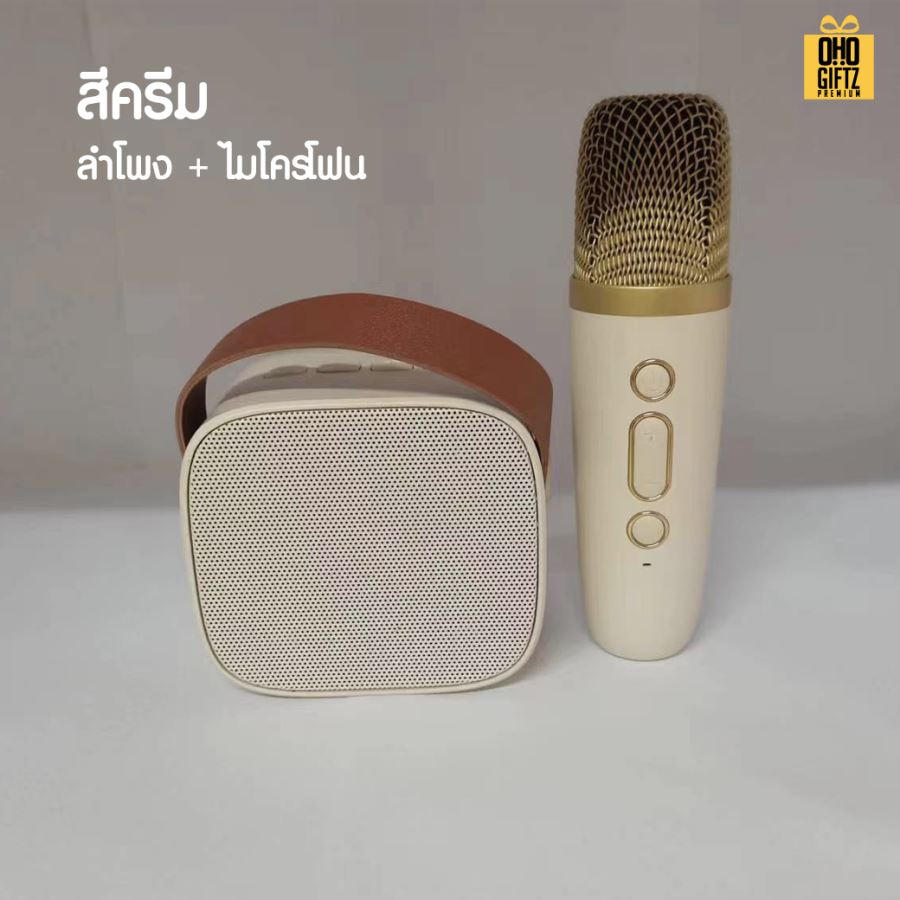 ลำโพง bluetooth พร้อมไมค์  Karaoke สกรีนโลโก้ สกรีนชื่อร้านทำเป็นของพรีเมี่ยมได้ 