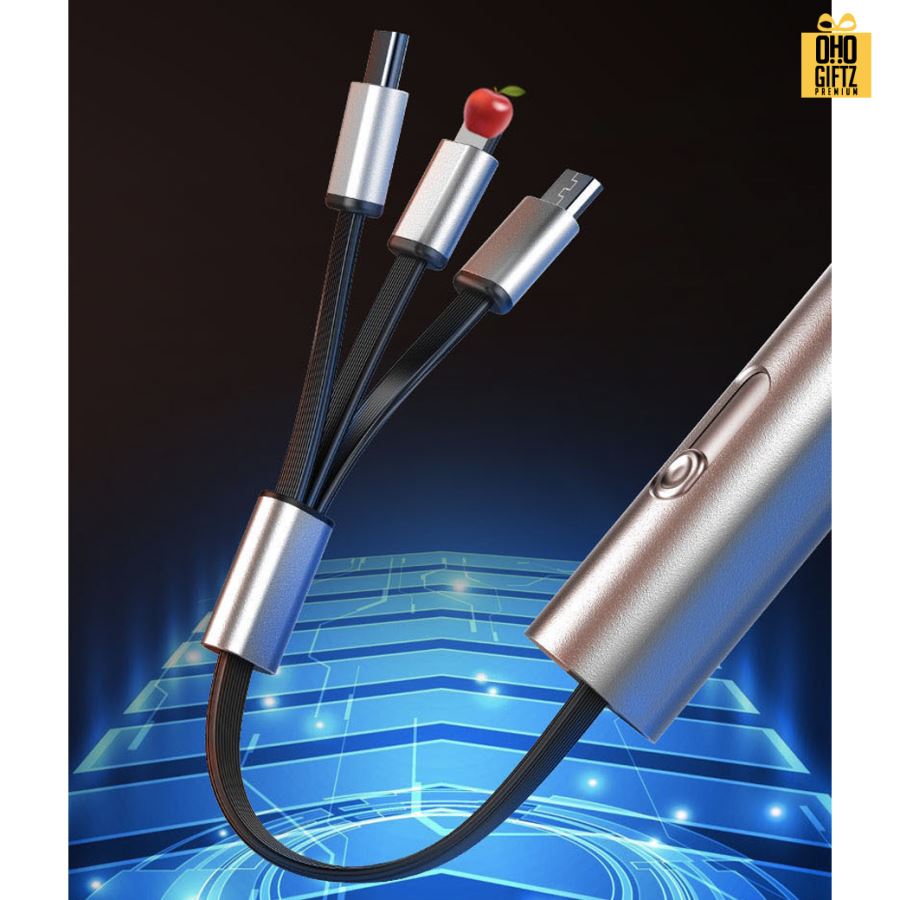 สายชาร์จ usb 3in1 สกรีนชื่อ,โลโก้ ทำเป็นของพรีเมี่ยมได้