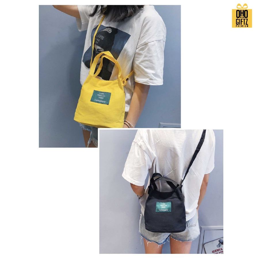 กระเป๋าถือสะพายข้าง ใบเล็กน่ารัก สกรีนโลโก้ ทำเป็นของพรีเมี่ยมได้