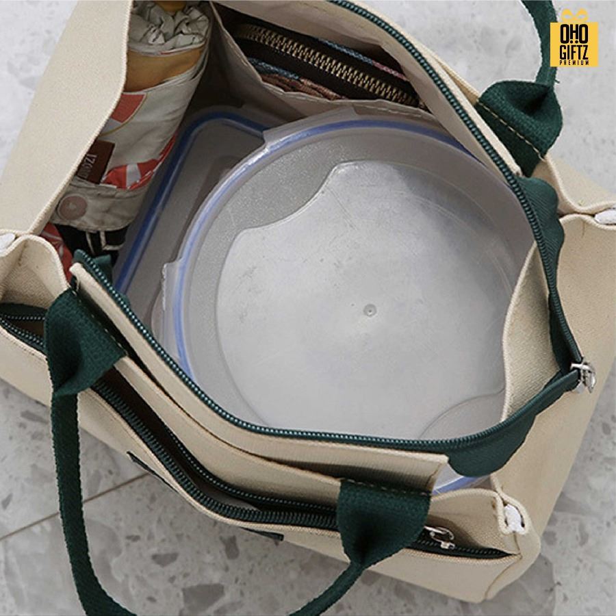 กระเป๋าแคนวาสใส่กล่องข้าว สกรีนโลโก้ ทำเป็นของพรีเมี่ยม