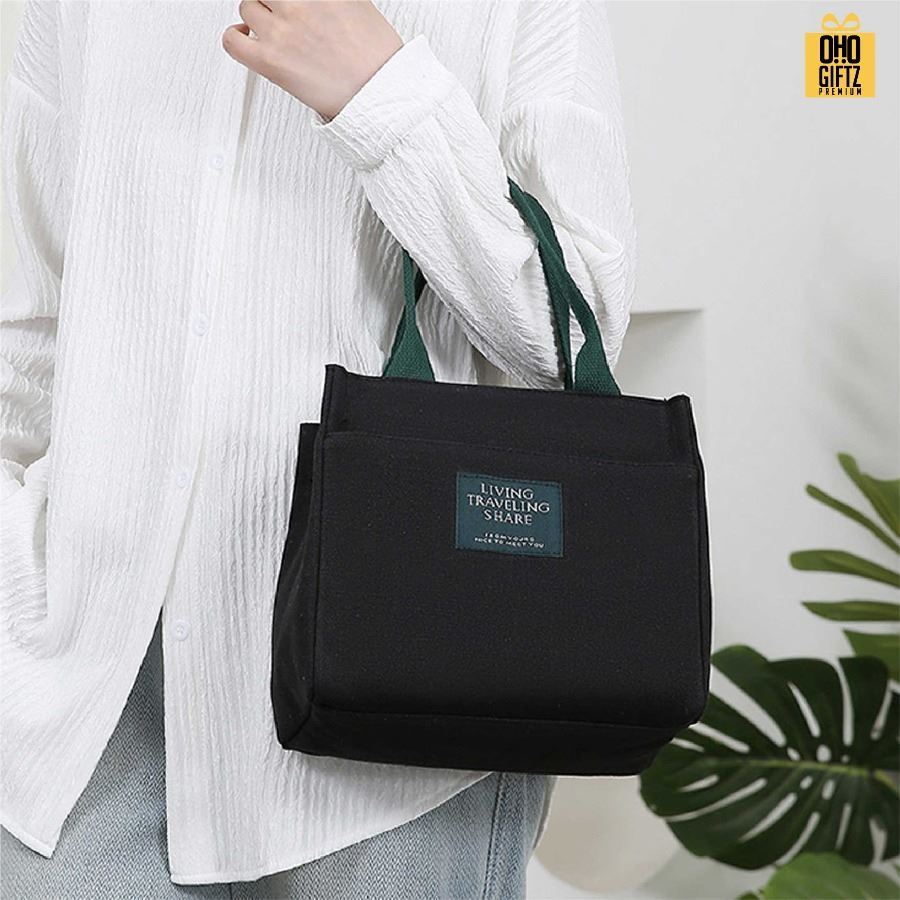 กระเป๋าแคนวาสใส่กล่องข้าว สกรีนโลโก้ ทำเป็นของพรีเมี่ยม