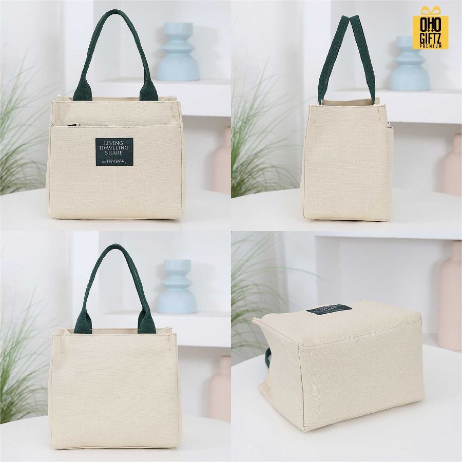 กระเป๋าแคนวาสใส่กล่องข้าว สกรีนโลโก้ ทำเป็นของพรีเมี่ยม