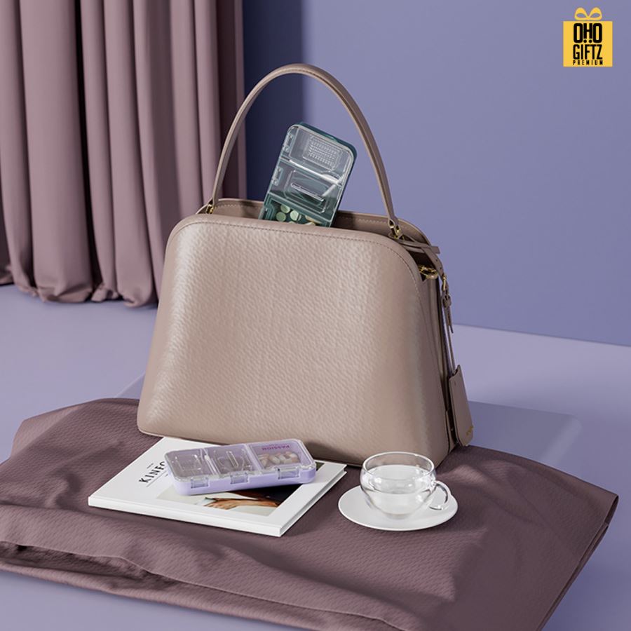 กล่องเก็บยา ตัดยาบดยา 3in1 สกรีนชื่อ สกรีนโลโก้ ทำเป็นของพรีเมี่ยมได้