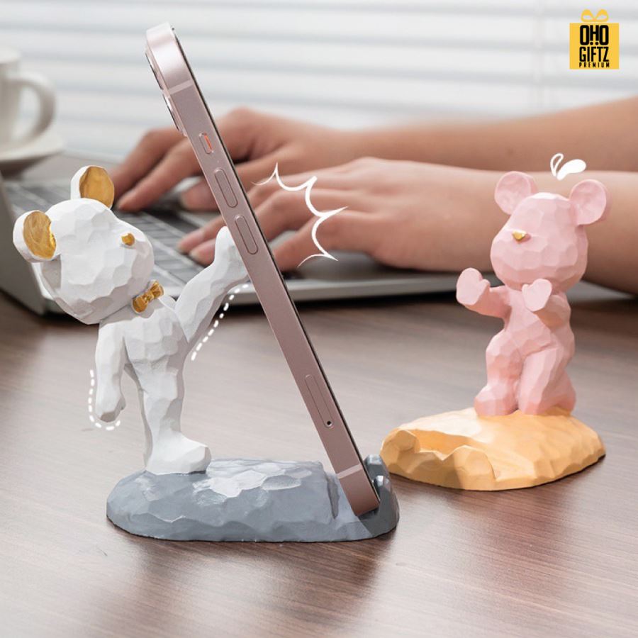 หมีวางมือถือสุดเท่ สกรีนโลโก้ ทำเป็นของพรีเมี่ยมได้