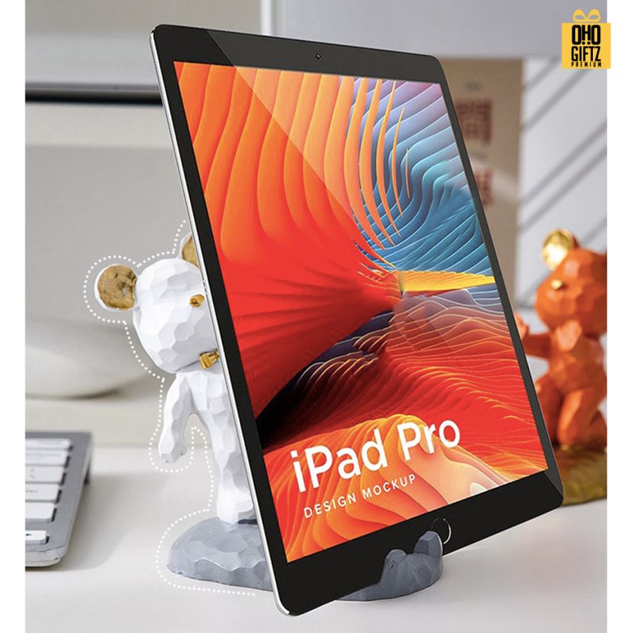 หมีวางมือถือสุดเท่ สกรีนโลโก้ ทำเป็นของพรีเมี่ยมได้