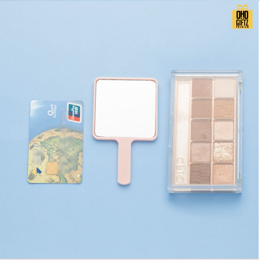 กระจกถือจิ๋ว สกรีนชื่อ สกรีนโลโก้  ทำเป็นของพรีเมี่ยมได้