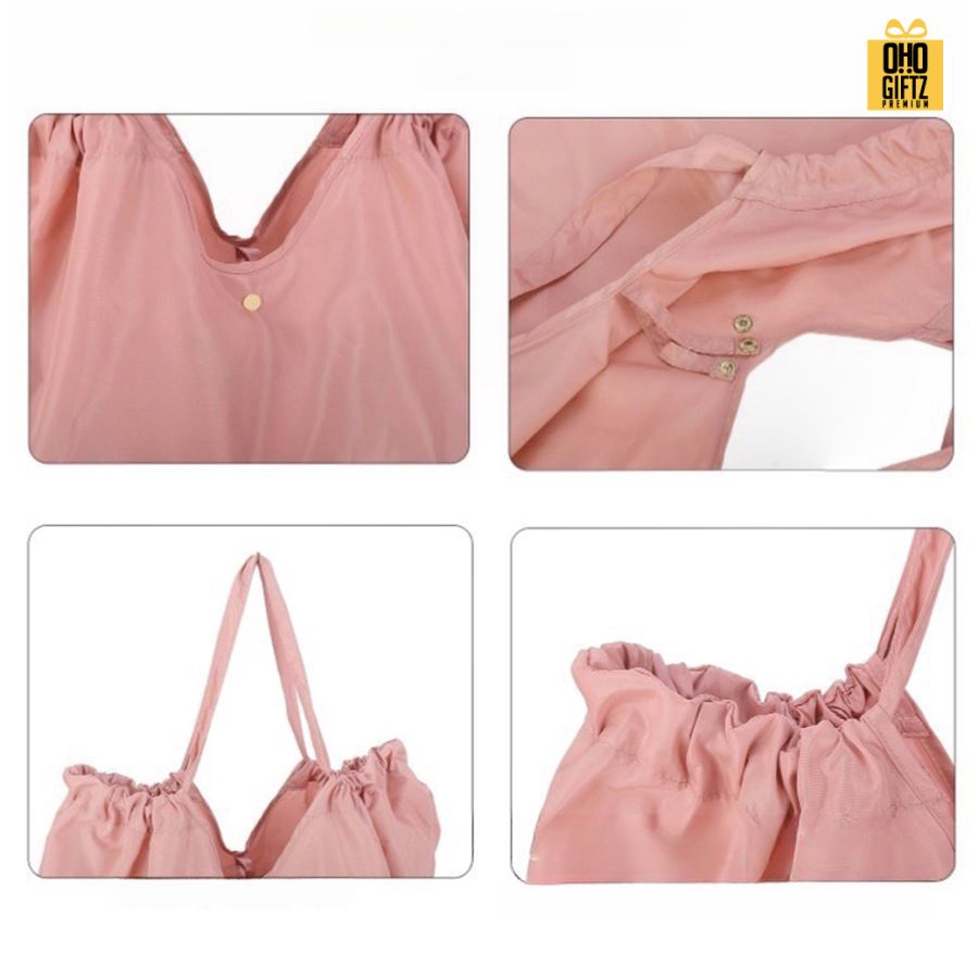 กระเป๋าผ้าช็อปปิ้งพับเก็บได้ ใบใหญ่มาก สกรีนโลโก้ ทำเป็นของพรีเมี่ยม ของที่ระลึกได้