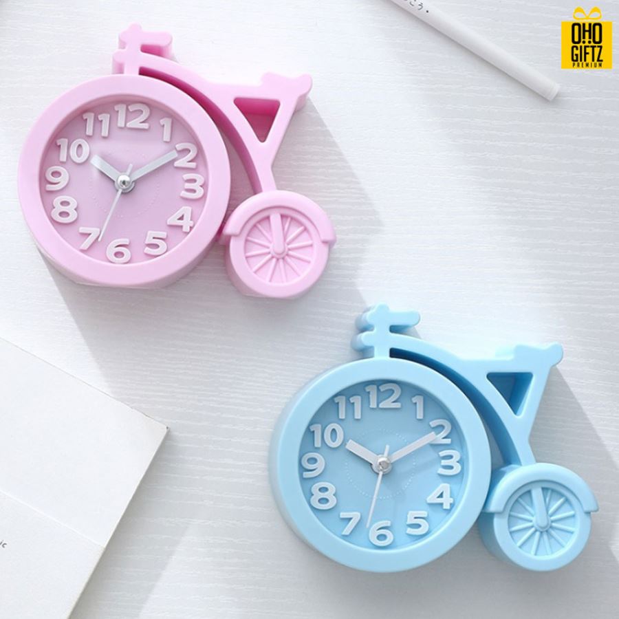นาฬิกาตั้งโต๊ะรูปจักรยาน สกรีนโลโก้ ทำเป็นของพรีเมี่ยมได้