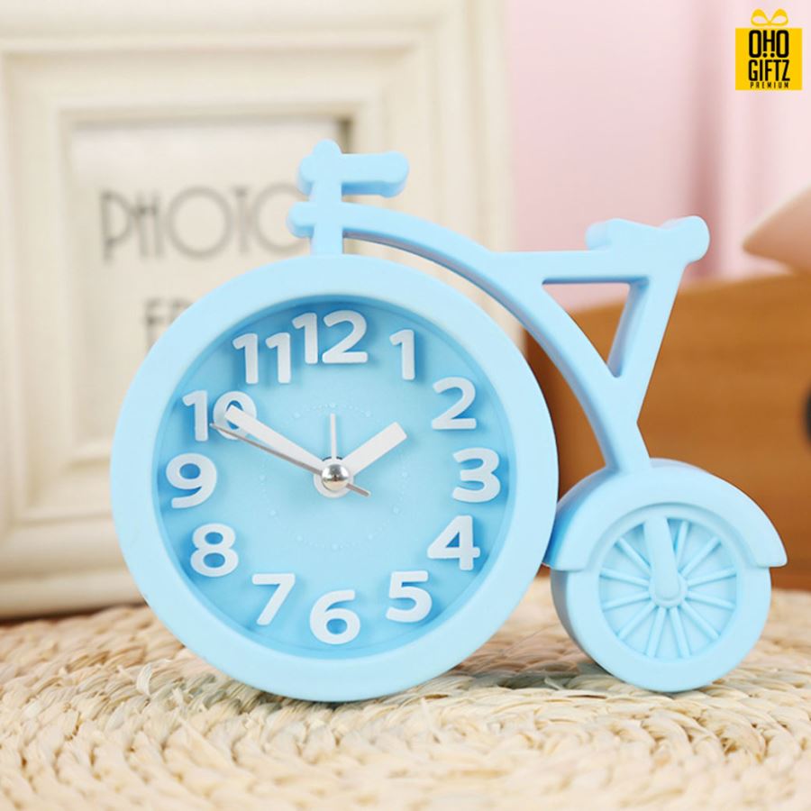 นาฬิกาตั้งโต๊ะรูปจักรยาน สกรีนโลโก้ ทำเป็นของพรีเมี่ยมได้