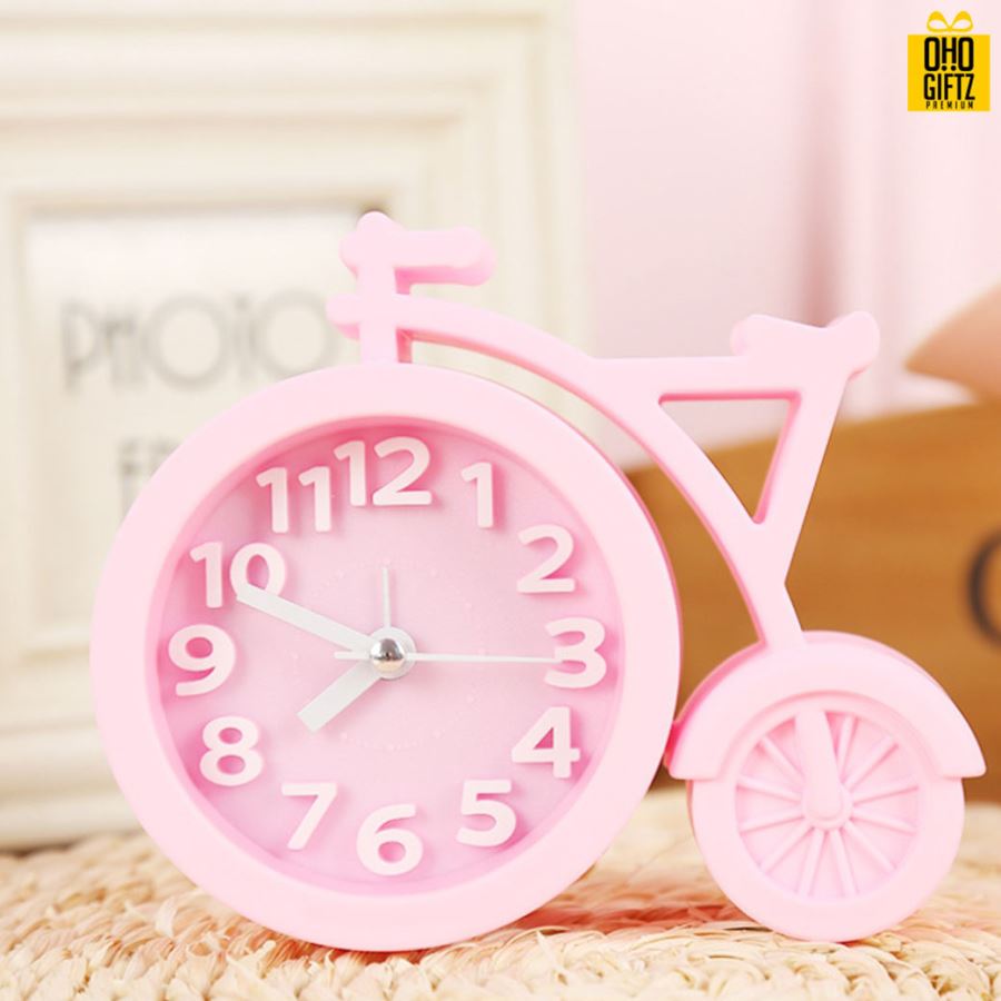 นาฬิกาตั้งโต๊ะรูปจักรยาน สกรีนโลโก้ ทำเป็นของพรีเมี่ยมได้