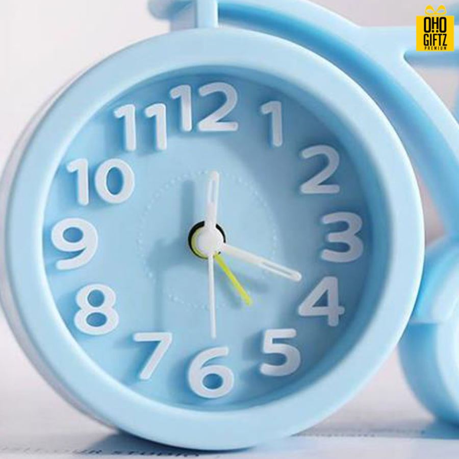 นาฬิกาตั้งโต๊ะรูปจักรยาน สกรีนโลโก้ ทำเป็นของพรีเมี่ยมได้