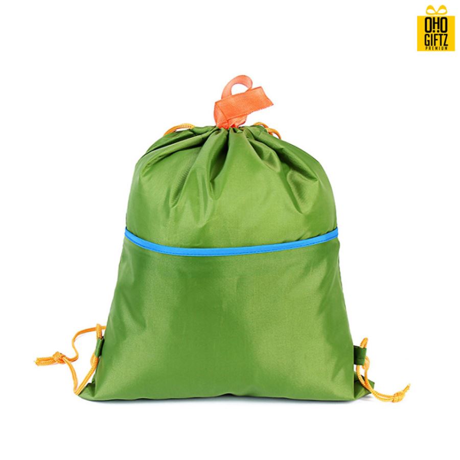 กระเป๋าเป้ทรงเชือกรูดมีหูหิ้ว  สกรีนโลโก้ ทำเป็นของพรีเมี่ยม