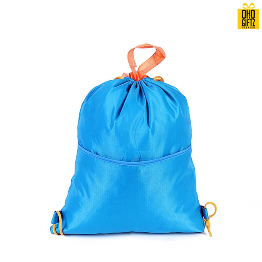 กระเป๋าเป้ทรงเชือกรูดมีหูหิ้ว  สกรีนโลโก้ ทำเป็นของพรีเมี่ยม