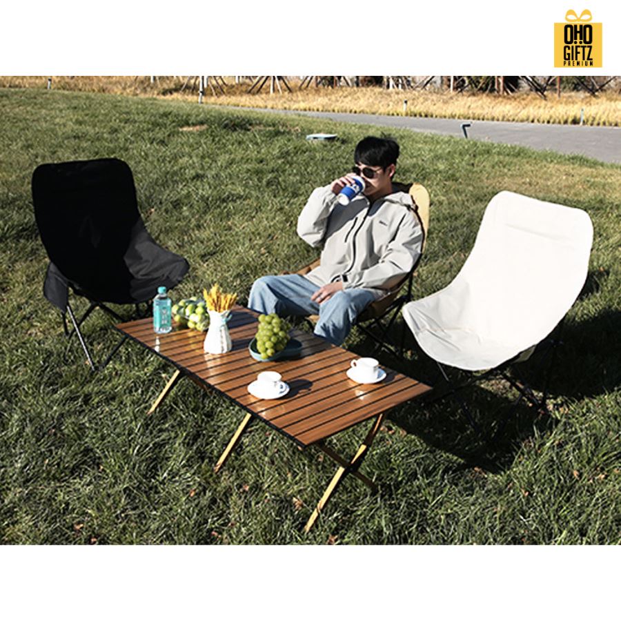 เก้าอี้ปิคนิคทรงโค้ง สกรีนโลโก้ ทำเป็นของพรีเมี่ยมได้