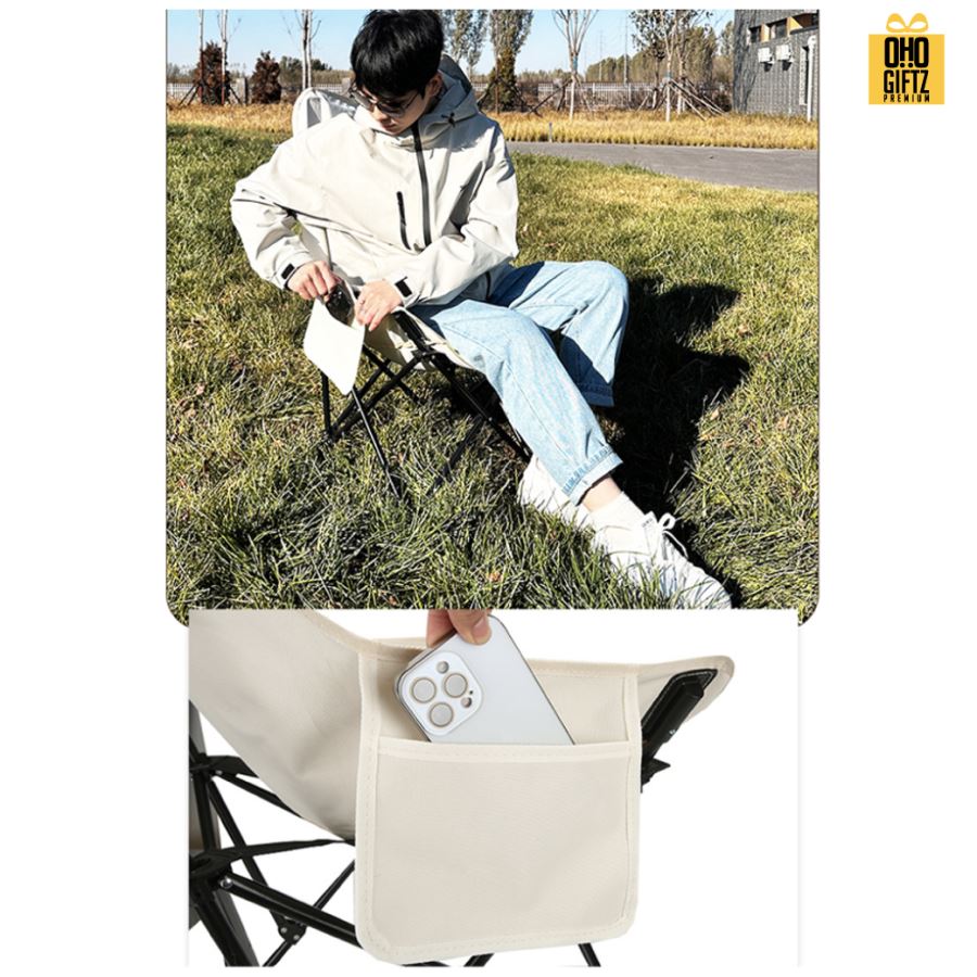 เก้าอี้ปิคนิคทรงโค้ง สกรีนโลโก้ ทำเป็นของพรีเมี่ยมได้