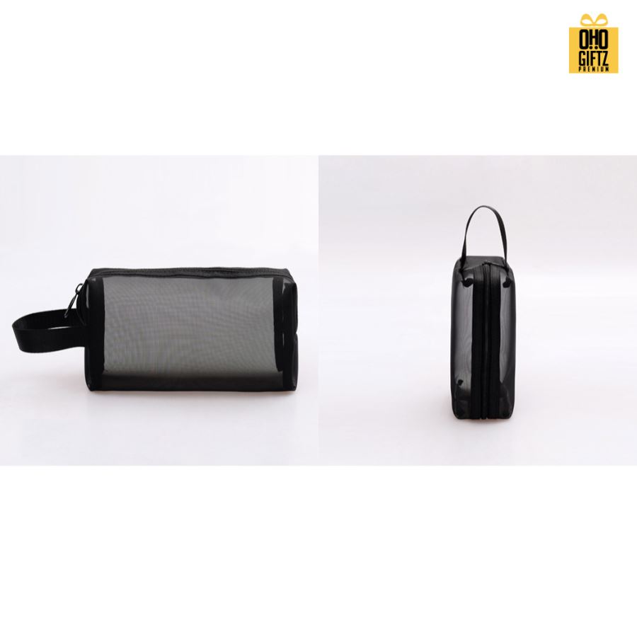 กระเป๋าใส่เครื่องสำอางตาข่าย สกรีนโลโก้  ทำเป็นของพรีเมี่ยมได้