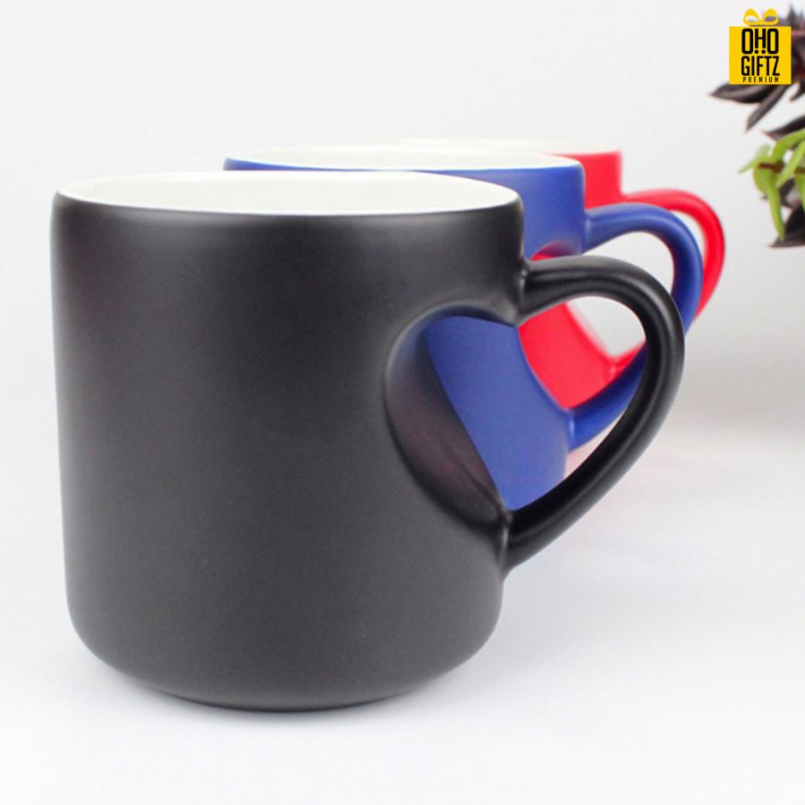 แก้วเซรามิคหูเว้าหัวใจเนื้อด้านเปลี่ยนสีเมื่อใส่น้ำร้อน *ไม่มีขั้นต่ำ* 