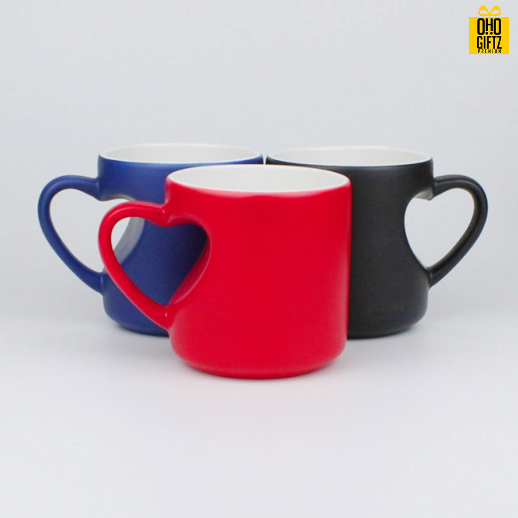 แก้วเซรามิคหูเว้าหัวใจเนื้อด้านเปลี่ยนสีเมื่อใส่น้ำร้อน *ไม่มีขั้นต่ำ* 