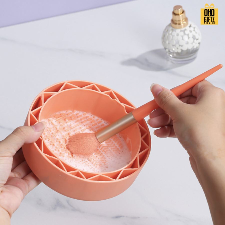  ถ้วยล้างและตากแปรงแต่งหน้า  สกรีนโลโก้ ทำเป็นของพรีเมี่ยมได้