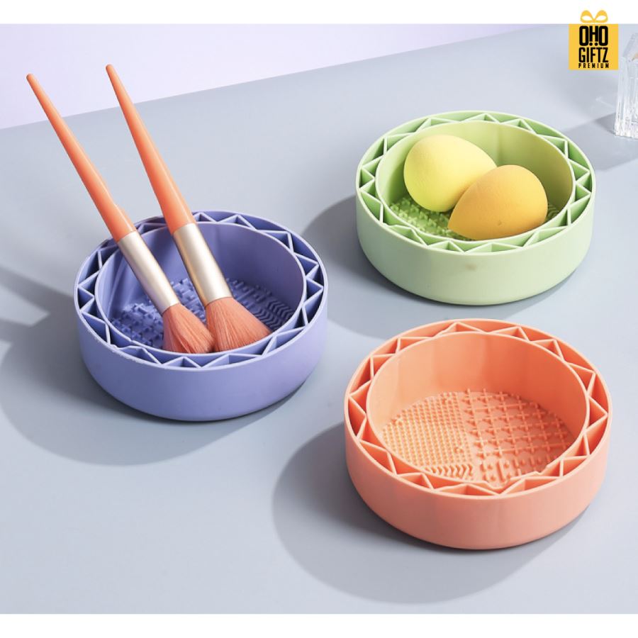  ถ้วยล้างและตากแปรงแต่งหน้า  สกรีนโลโก้ ทำเป็นของพรีเมี่ยมได้