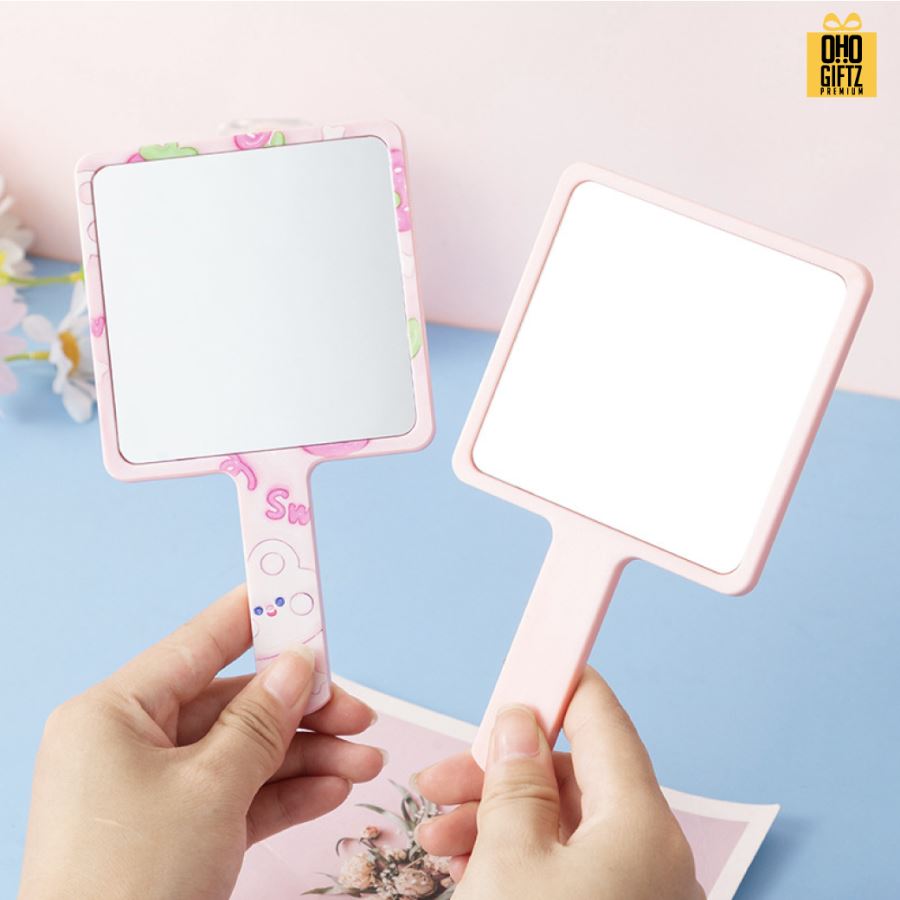 กระจกสี่เหลี่ยม สกรีนได้ไม่จำกัดสี สกรีนชื่อ สกรีนโลโก้  ทำเป็นของพรีเมี่ยมได้