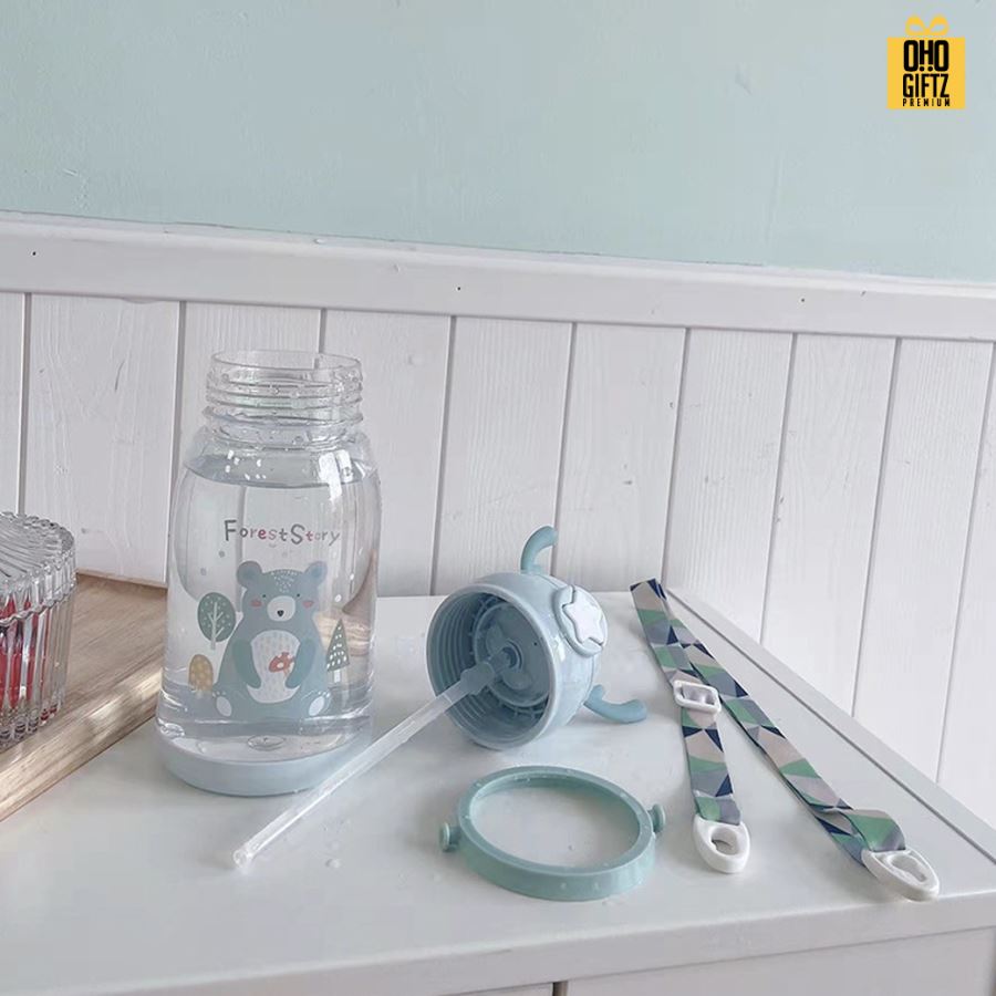 กระติกน้ำเด็กหูกวาง สกรีนชื่อ สกรีนโลโก้ ทำเป็นของพรีเมี่ยมได้ 