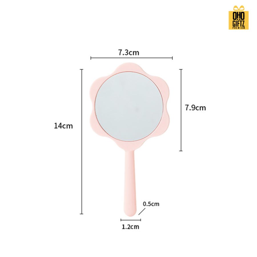  กระจกดอกไม้ สกรีนได้ไม่จำกัดสี สกรีนชื่อ สกรีนโลโก้  ทำเป็นของพรีเมี่ยมได้