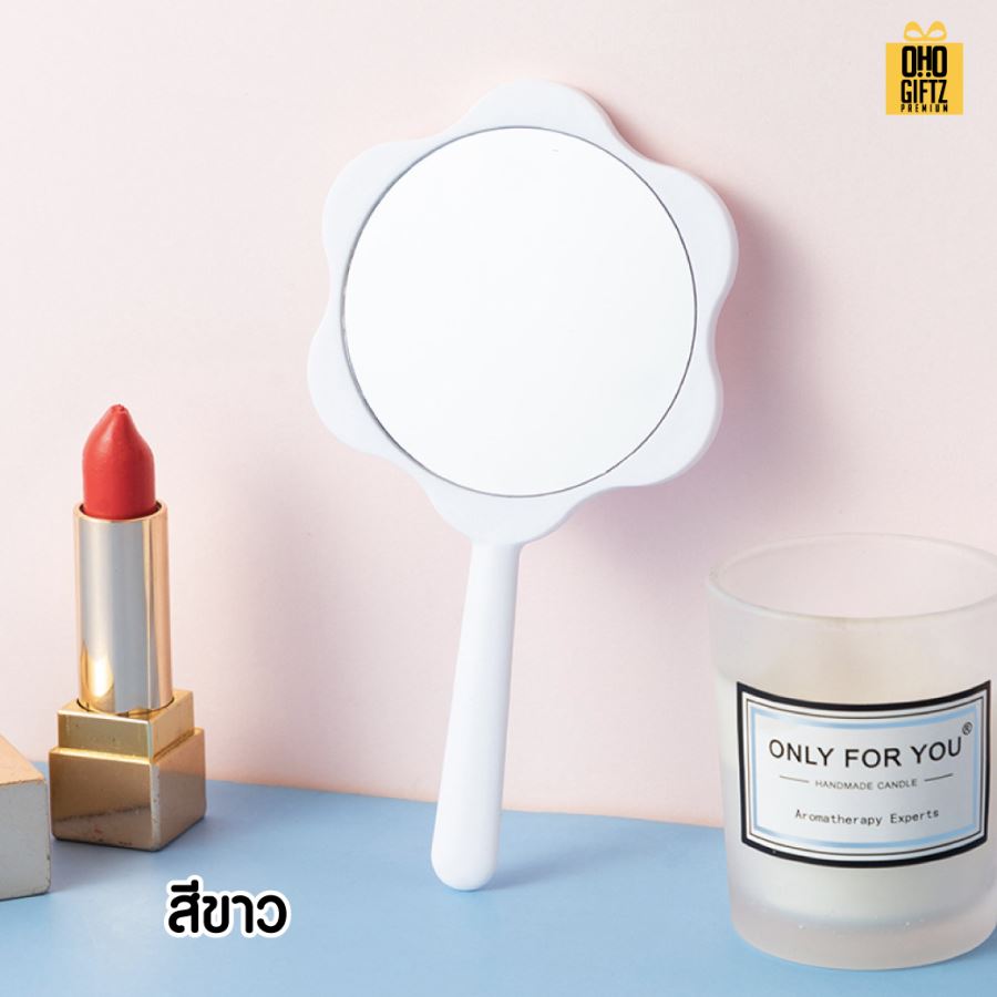  กระจกดอกไม้ สกรีนได้ไม่จำกัดสี สกรีนชื่อ สกรีนโลโก้  ทำเป็นของพรีเมี่ยมได้