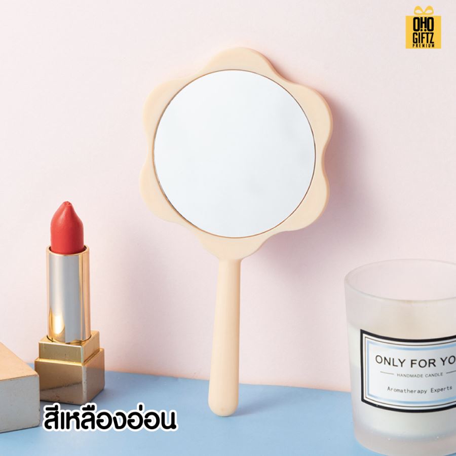  กระจกดอกไม้ สกรีนได้ไม่จำกัดสี สกรีนชื่อ สกรีนโลโก้  ทำเป็นของพรีเมี่ยมได้