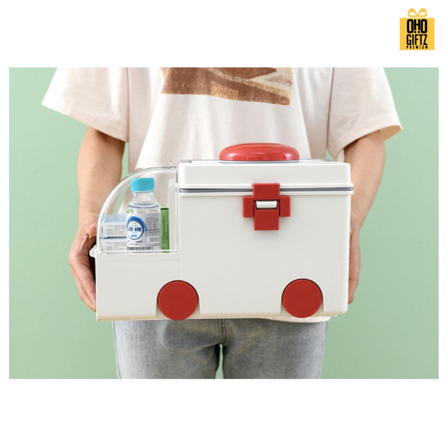 กล่องยาทรงรถพยาบาล สกรีนชื่อ สกรีนโลโก้ ทำเป็นของพรีเมี่ยมได้ 