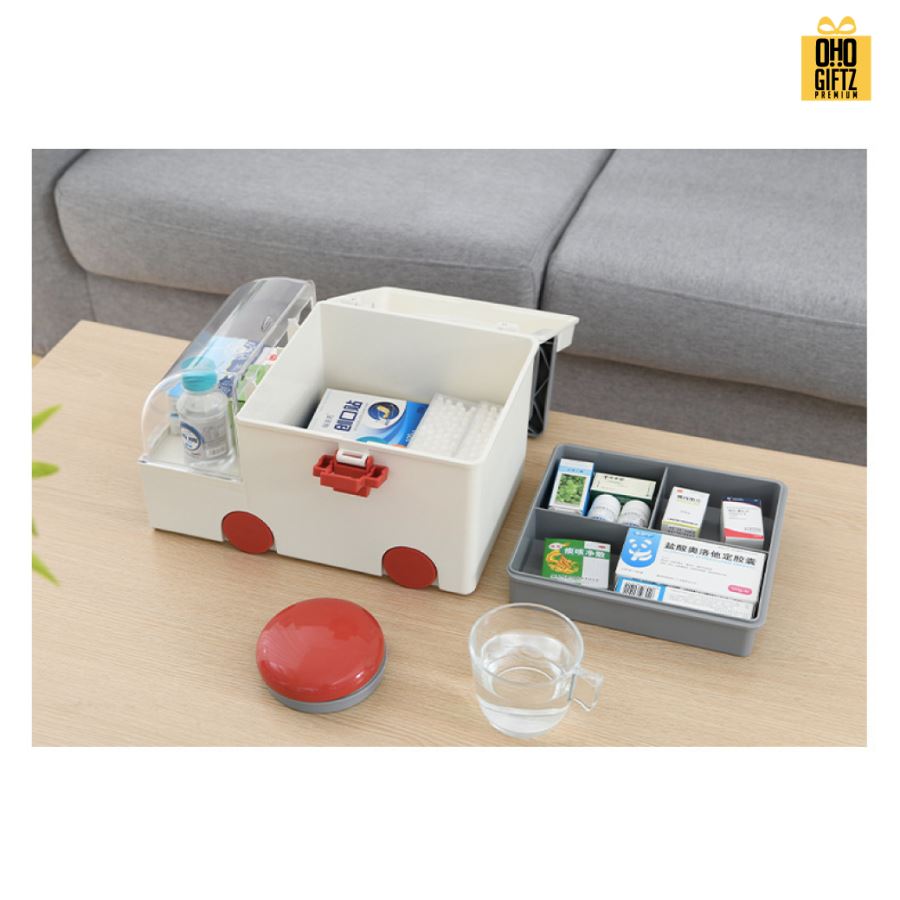 กล่องยาทรงรถพยาบาล สกรีนชื่อ สกรีนโลโก้ ทำเป็นของพรีเมี่ยมได้ 