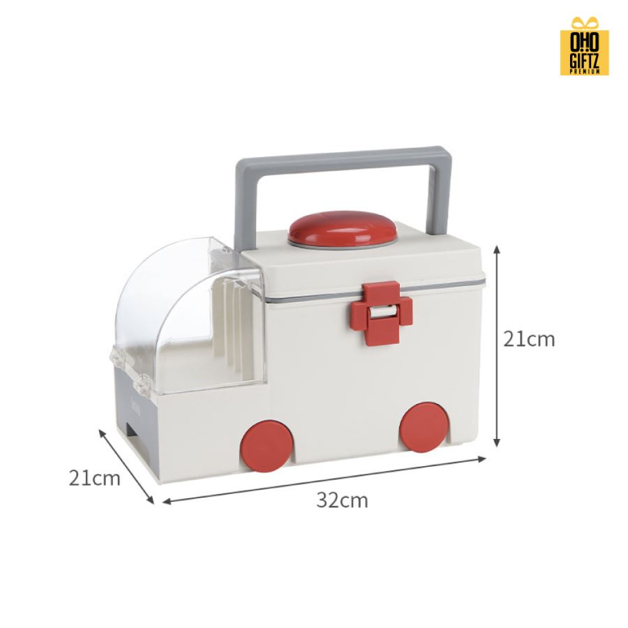 กล่องยาทรงรถพยาบาล สกรีนชื่อ สกรีนโลโก้ ทำเป็นของพรีเมี่ยมได้ 