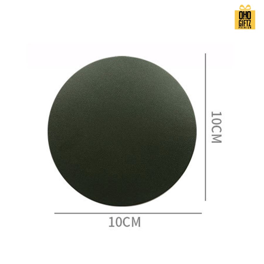 ที่รองแก้วน้ำทรงกลม PU สกรีนโลโก้ได้ พิมพ์ภาพได้