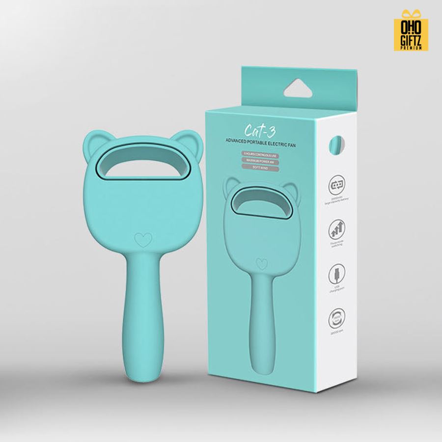 พัดลมไร้ใบพัดทรงหัวแมว สกรีนโลโก้ ทำเป็นของพรีเมี่ยม