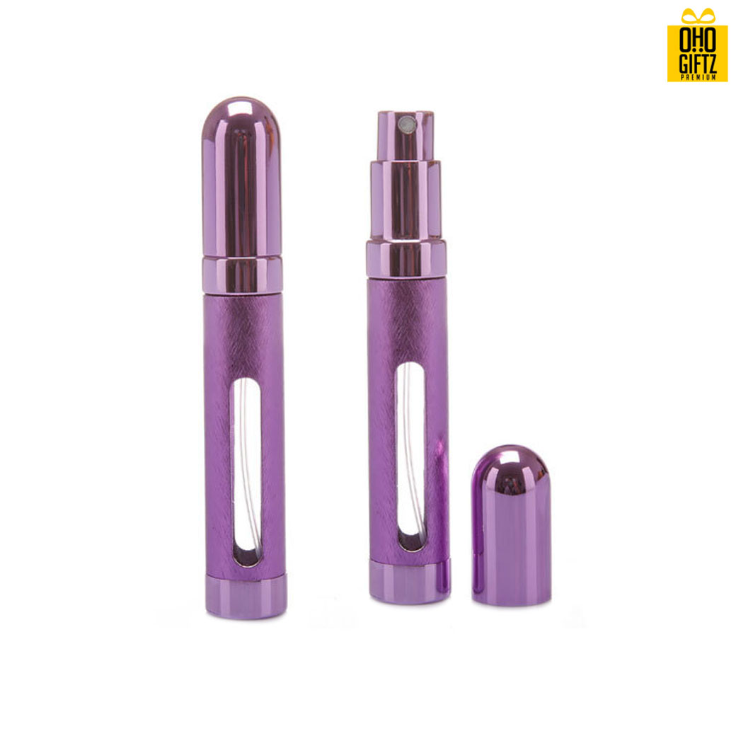 ขวดสเปรย์น้ำหอมสีเมทัลลิค สกรีนโลโก้ ทำเป็นของพรีเมี่ยม ของชำร่วยได้