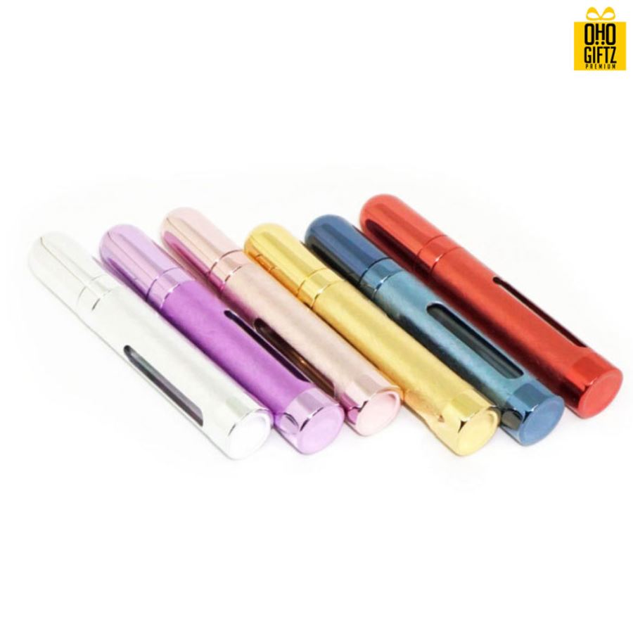 ขวดสเปรย์น้ำหอมสีเมทัลลิค สกรีนโลโก้ ทำเป็นของพรีเมี่ยม ของชำร่วยได้