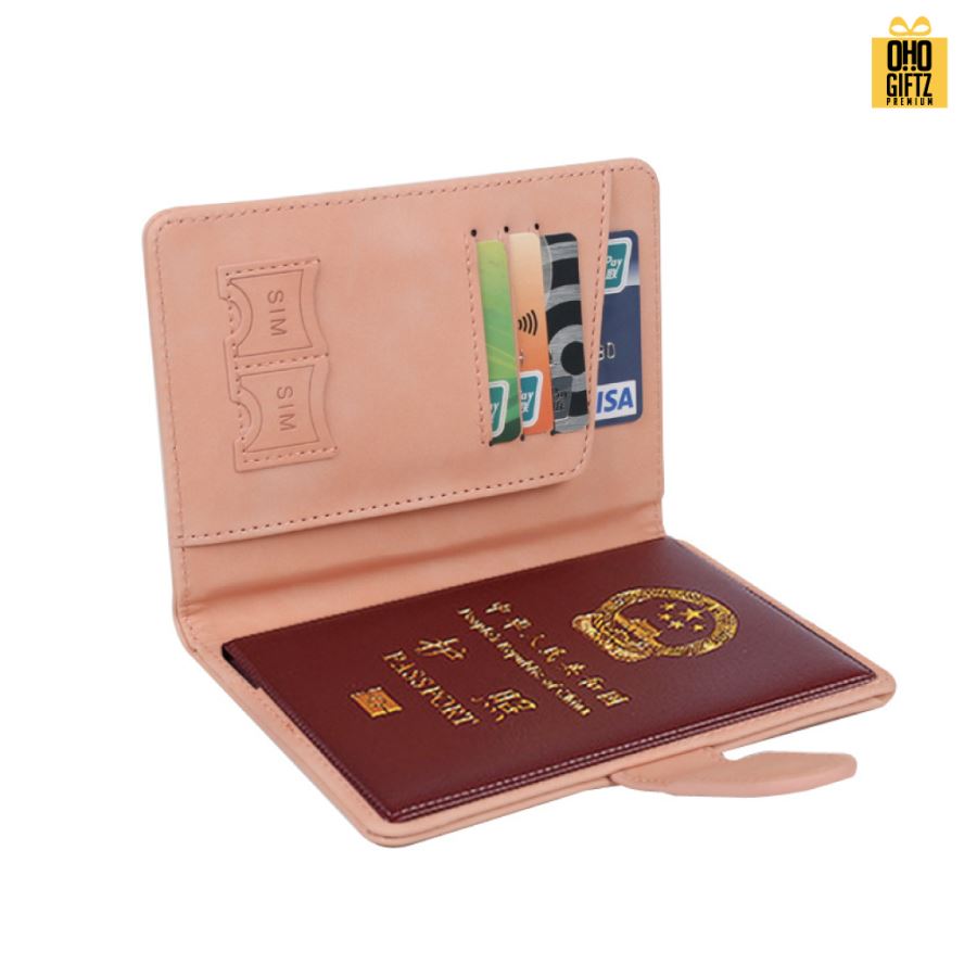 ปกใส่พาสปอร์ต หนัง PU ป้องกันคลื่นโจรกรรมได้ สกรีนโลโก้ ทำเป็นของพรีเมี่ยม ของที่ระลึก