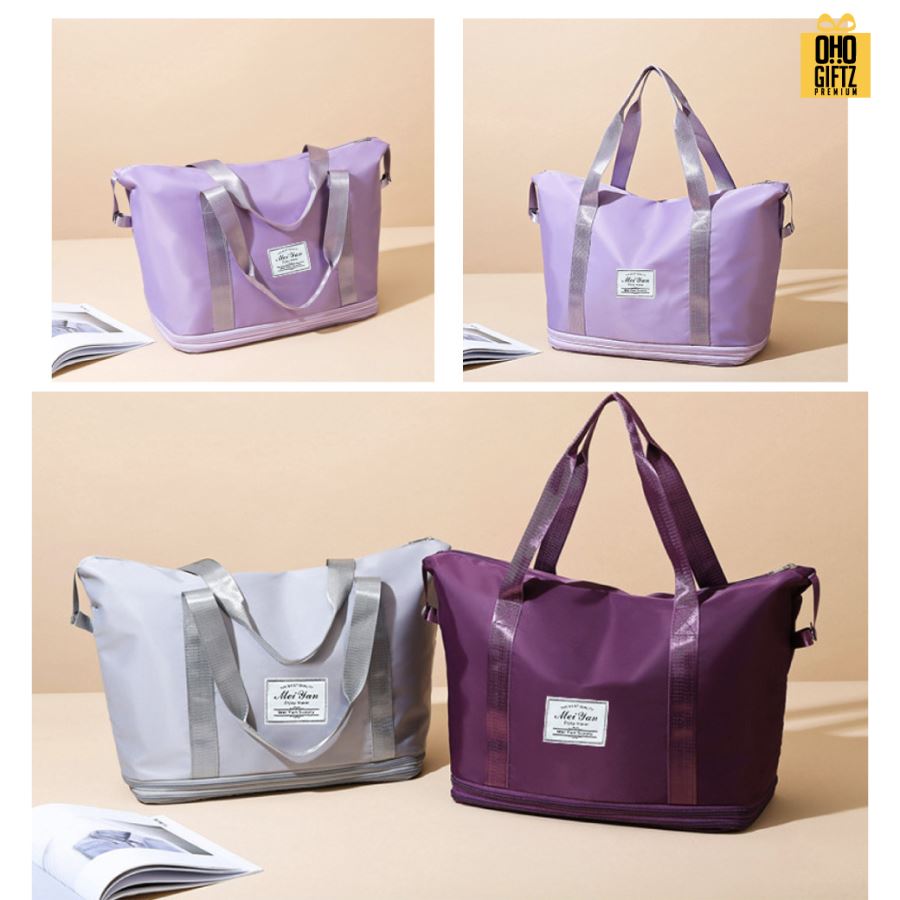 กระเป๋าใส่ของเดินทางพับได้ยืดได้ 3 ชั้น สกรีนชื่อ สกรีนโลโก้  ทำเป็นของพรีเมี่ยมได้