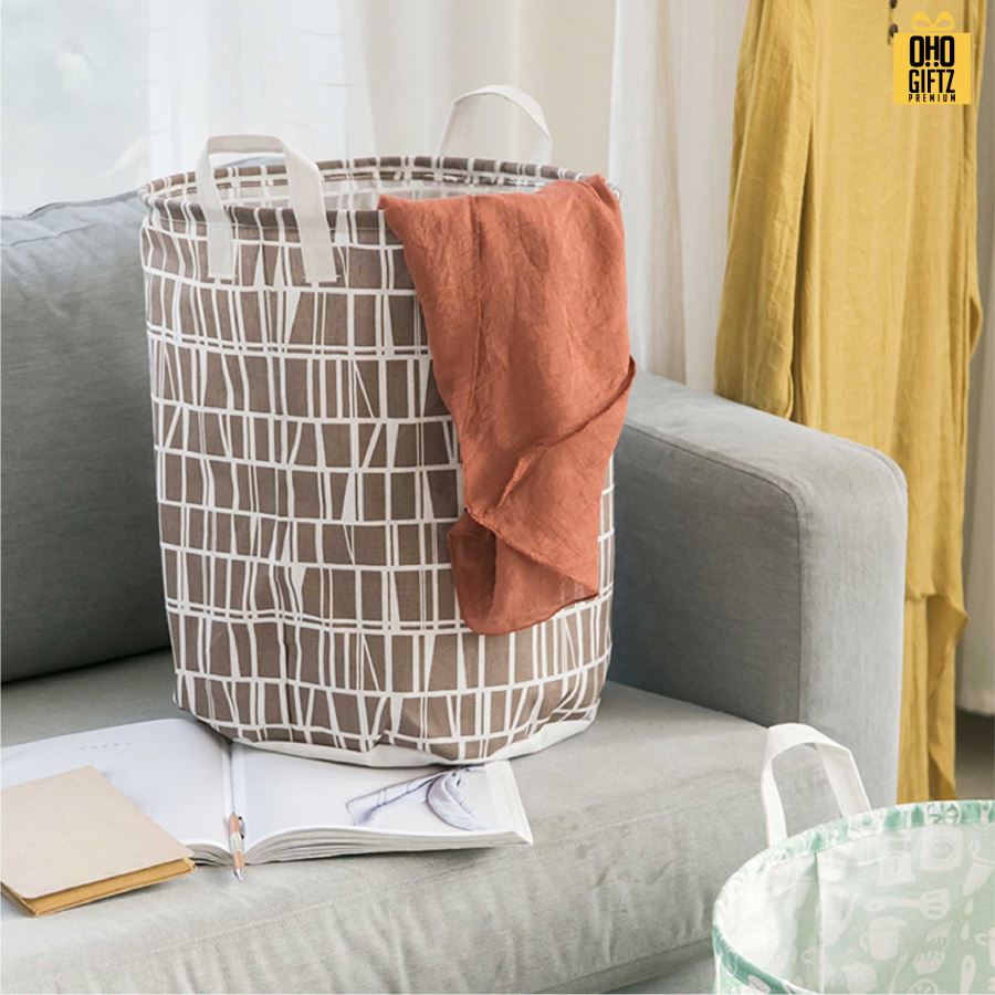 ตะกร้าใส่เสื้อผ้าลายน่ารัก สกรีนโลโก้ ทำเป็นของพรีเมี่ยมได้