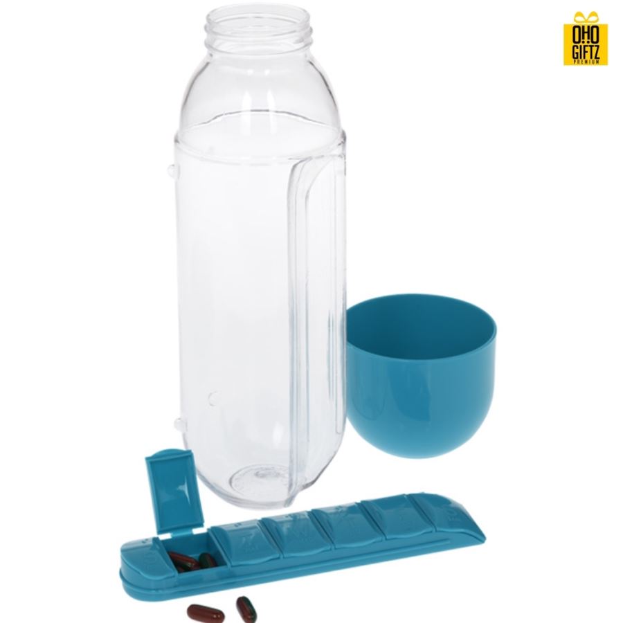 กระบอกน้ำพร้อมตลับยา Water Bottle with box pill  สกรีนชื่อ สกรีนโลโก้ ทำเป็นของพรีเมี่ยมได้