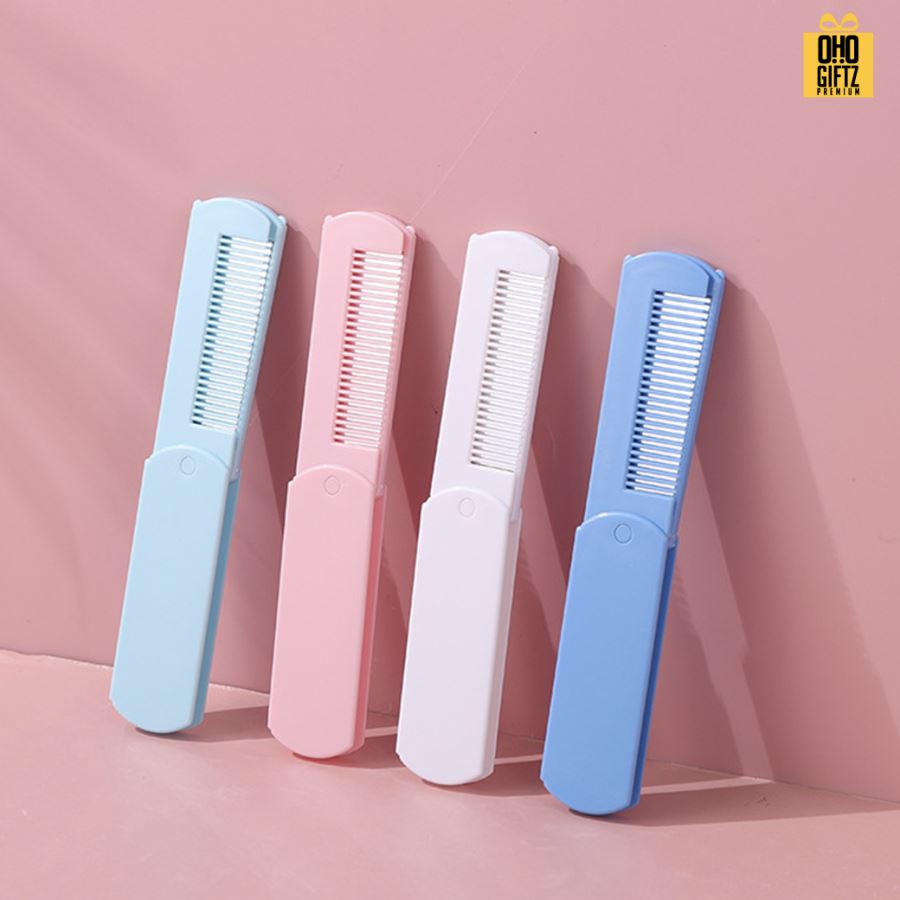 หวีพับพร้อมกระจก สกรีนโลโก้  ทำเป็นของพรีเมี่ยมได้