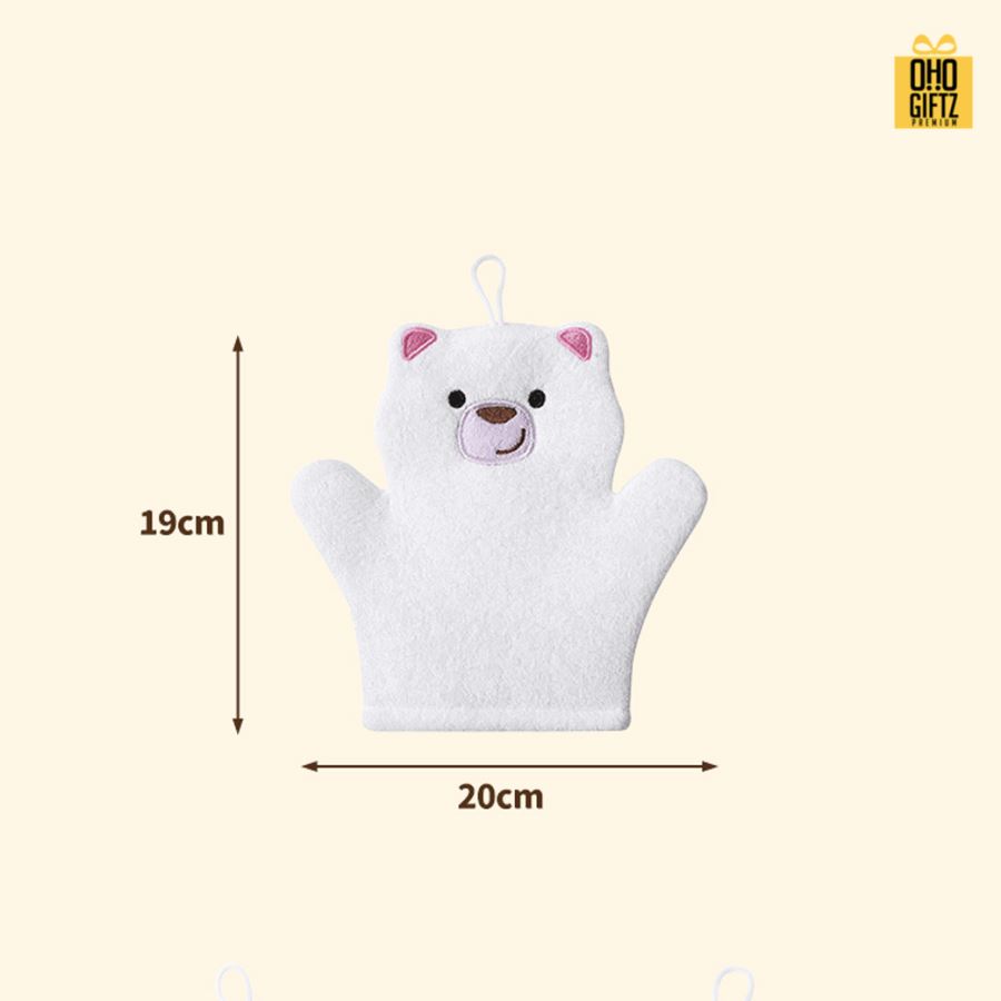 ถุงมืออาบน้ำรูปสัตว์ สกรีนโลโก้ ทำเป็นของพรีเมี่ยมได้