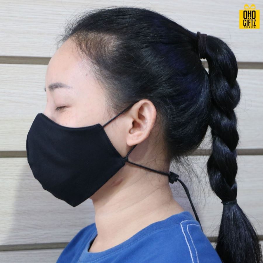 หน้ากาก 3D MASK ผ้า Cotton 32 มีสายคล้องและตัวปรับระดับ