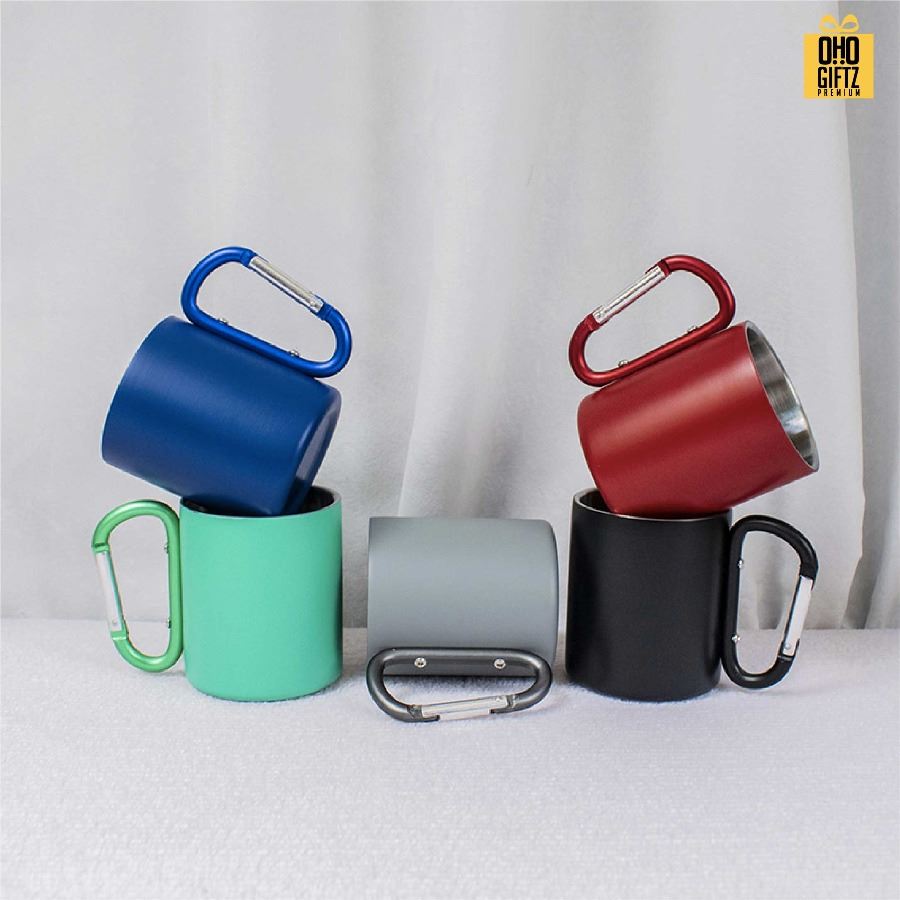 ถ้วยกาแฟสแตนเลส แคมป์ปิ้ง สกรีนโลโก้ ทำเป็นของพรีเมี่ยมได้