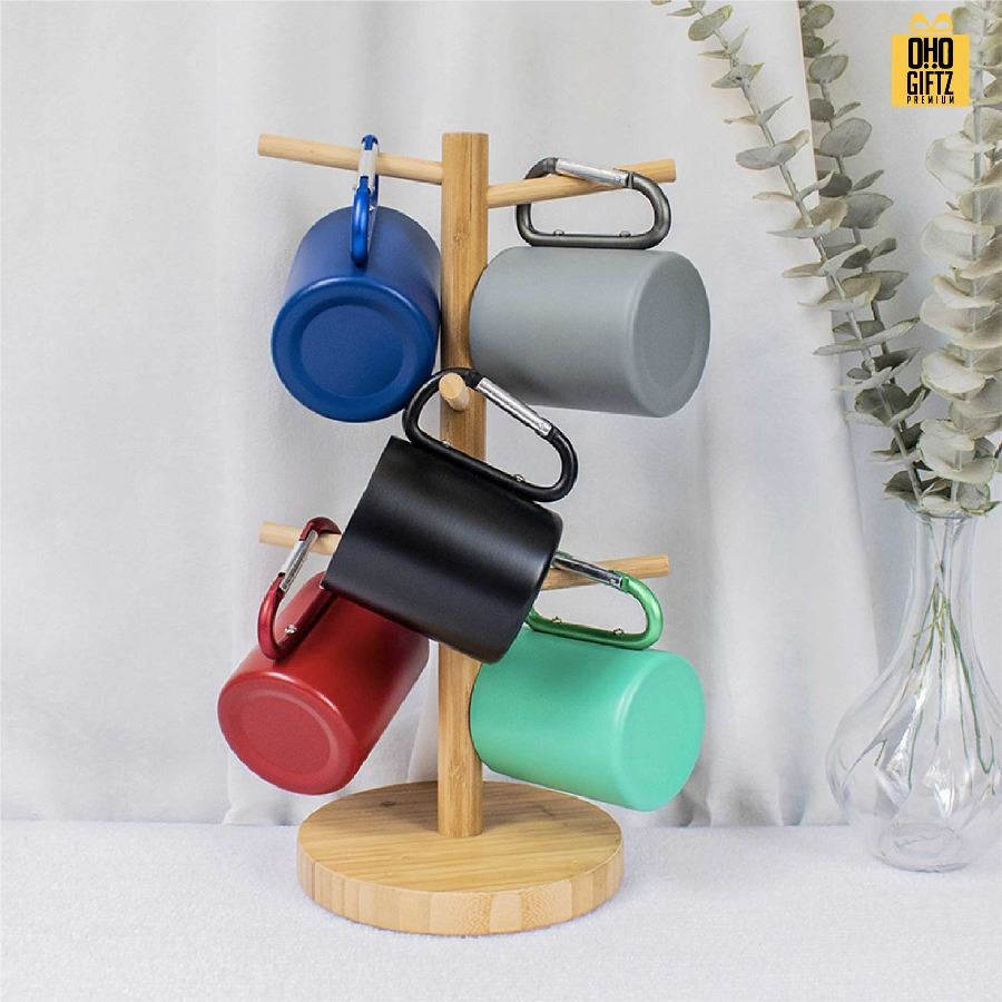 ถ้วยกาแฟสแตนเลส แคมป์ปิ้ง สกรีนโลโก้ ทำเป็นของพรีเมี่ยมได้